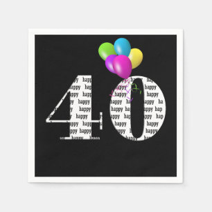 Guardanapo De Papel Balões do partido de aniversário de 40 anos