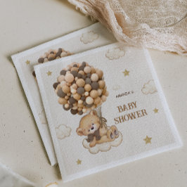 Guardanapo De Papel Balões do Urso de Teddy bege castanho