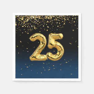 Guardanapo De Papel Balões Dourados 25 e Confetti Napkins