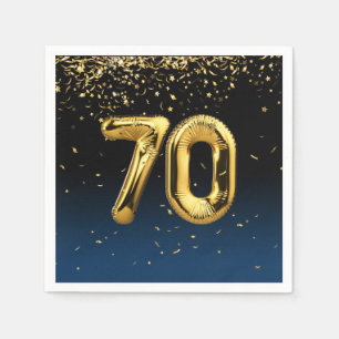 Guardanapo De Papel Balões Dourados 70 e Confetti Napkins