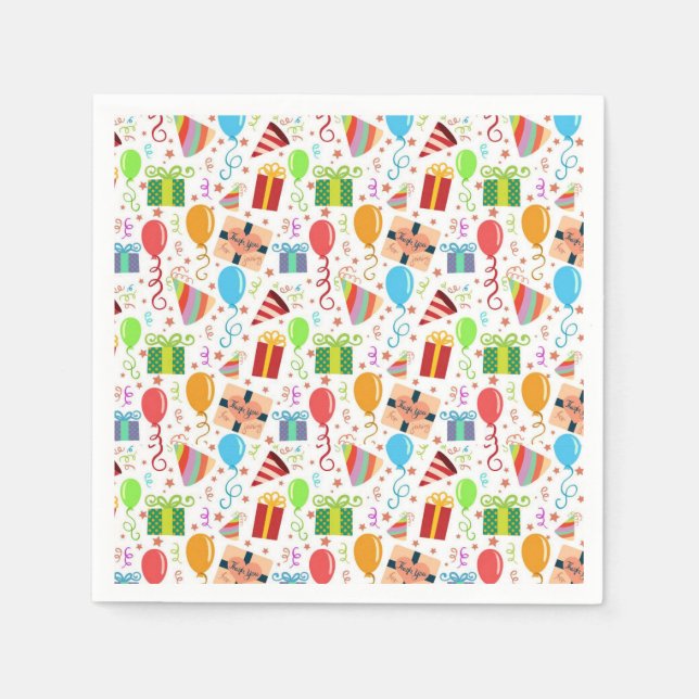 Guardanapo De Papel Balões Festivos Dão tema colorido (Frente)