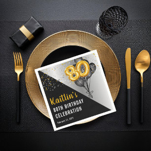 Guardanapo De Papel Balões Negros Elegantes FESTA DE ANIVERSÁRIO DOU