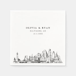 Guardanapo De Papel Baltimore Casamento Mínimo Papel Cocktail Napkin