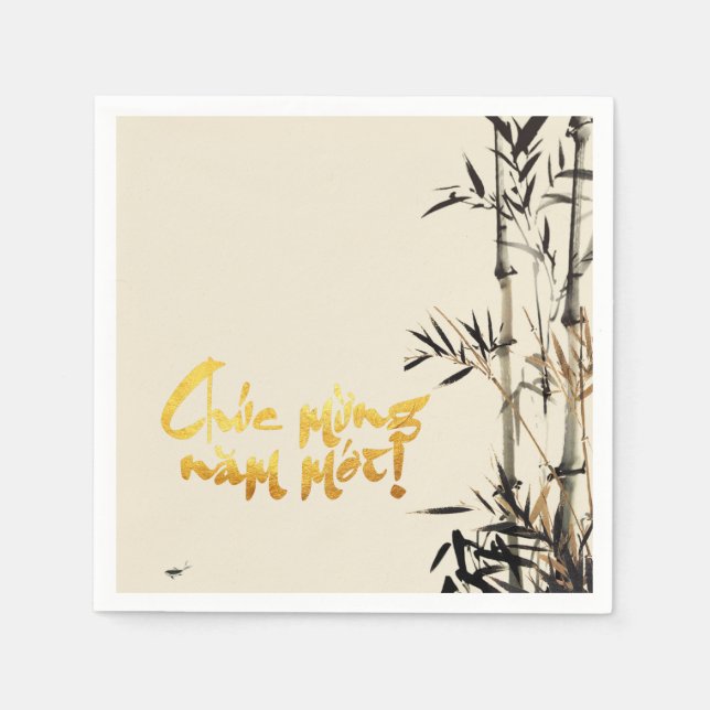 Guardanapo De Papel Bamboo Fishes Vietnamita Ano Novo Lunar Vietnamita (Frente)