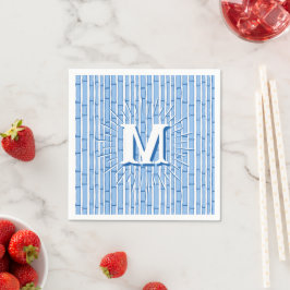 Guardanapo De Papel Bambooey Bamboo Stripe in Blue Personalized