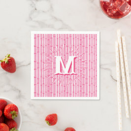 Guardanapo De Papel Bambooey Bamboo Stripe in Pink Personalized