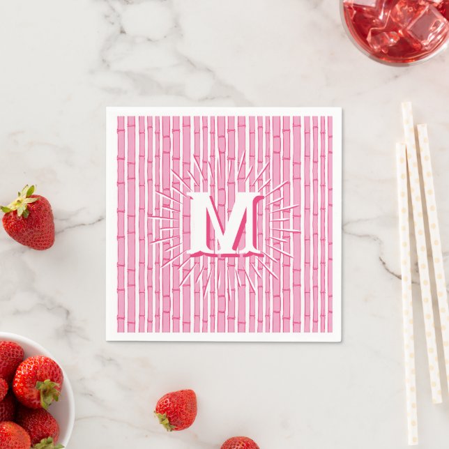 Guardanapo De Papel Bambooey Faixa de Bambu em Rosa Personalizado (Insitu)