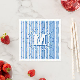 Guardanapo De Papel Bambooey Listra de Bambu em Azul Personalizado