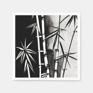 Guardanapo De Papel Bambu moderno branco e preto