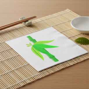 Guardanapo De Papel Bambu Verde com Folhas Tropicais