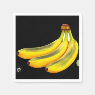 Guardanapo De Papel Banana Preta Amarela