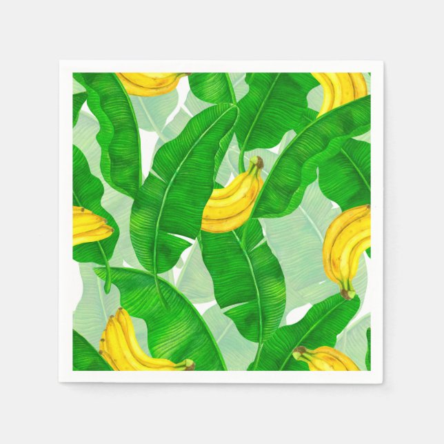 Guardanapo De Papel Bananas e folhas design (Frente)