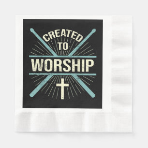 Guardanapo De Papel Banda De Culto Cristã Criada Ao Baterista De Culto