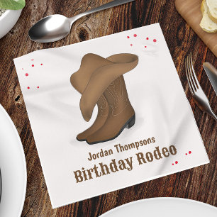 Guardanapo De Papel Bandana Vermelha Simples, Rodeio Cowboy Borrão Bas