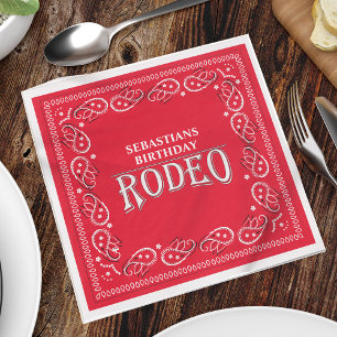 Guardanapo De Papel Bandana Vermelha - Tipografia Rodeada Simples - Ba