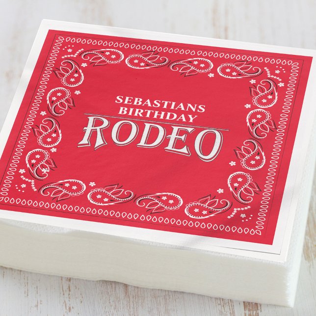 Guardanapo De Papel Bandana Vermelha - Tipografia Rodeada Simples - Ba (Criador carregado)