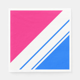 Guardanapo De Papel Bandas brancas cor-de-rosa-azul-esportaria a negri