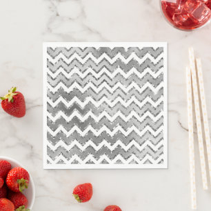 Guardanapo De Papel Bandas brancas de Prata Glam