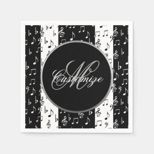 Guardanapo De Papel Bandas Musicais em Branco e Pretas Nápoles