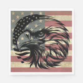 Guardanapo De Papel Bandeira Americana Águia Careca Patriótica 