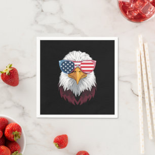 Guardanapo De Papel Bandeira Americana Águia Patriótica 4 De Julho