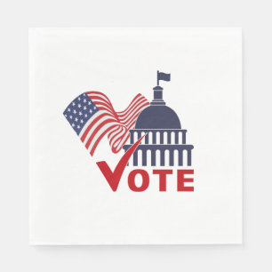 Guardanapo De Papel Bandeira Americana, Marca de Votação Capital