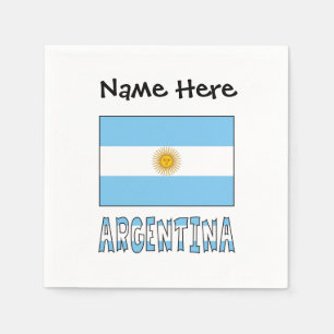 Guardanapo De Papel Bandeira Argentina Argentina Texto Personalizado