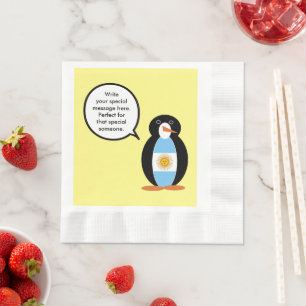Guardanapo De Papel Bandeira Argentina Pinguim Senhora Falante Papel F