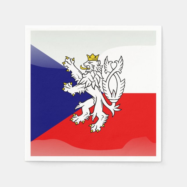 Guardanapo De Papel Bandeira brilhante checa (Frente)