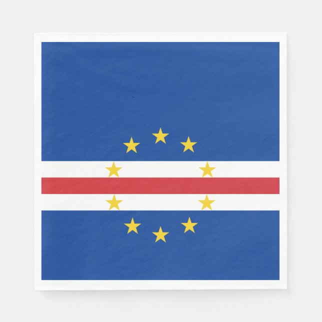 Guardanapo De Papel Bandeira Cabo Verde (Frente)
