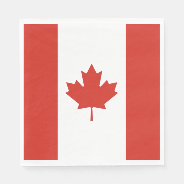 Guardanapo De Papel Bandeira Canadense Patriótica (Frente)