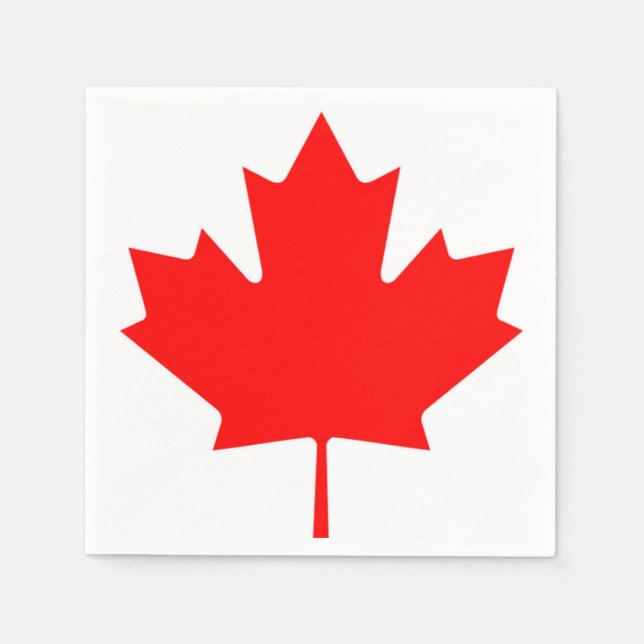 Guardanapo De Papel Bandeira Canadense Red Maple Leaf Napkins (Frente)
