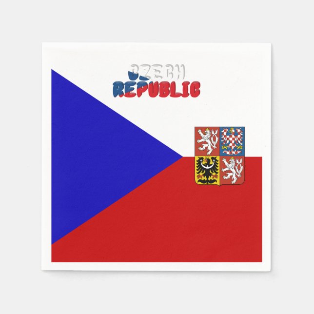 Guardanapo De Papel Bandeira-casaco de armas checa  (Frente)