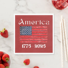 Guardanapo De Papel Bandeira da América de 1776 a 2026 Aniversário de 