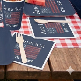 Guardanapo De Papel Bandeira da América de 1776 a 2026 Aniversário de 