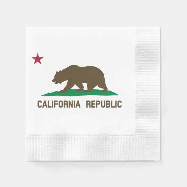 Guardanapo De Papel Bandeira da Califórnia (Frente)