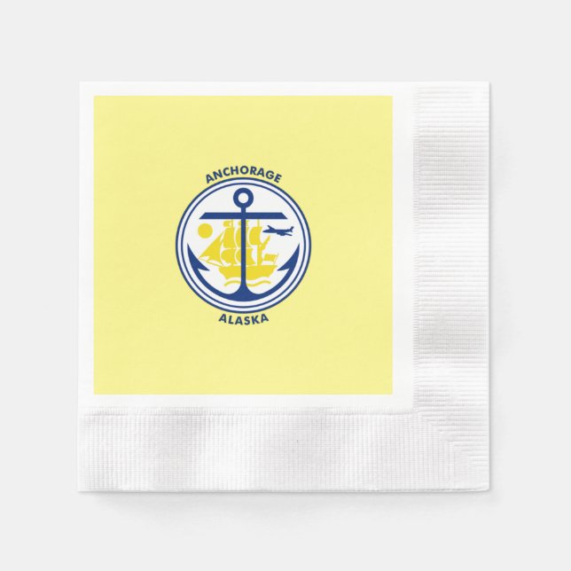 Guardanapo De Papel Bandeira da cidade de Anchorage (Frente)