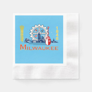 Guardanapo De Papel Bandeira da cidade de Milwaukee