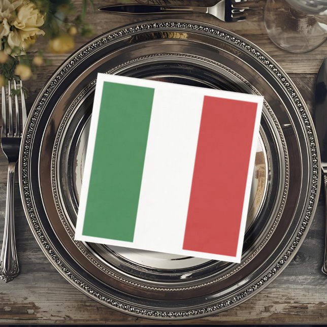 Guardanapo De Papel Bandeira da Itália - Italiano  (Flag of Italy Napkin for Italian Dinner Parties and Celebrations)
