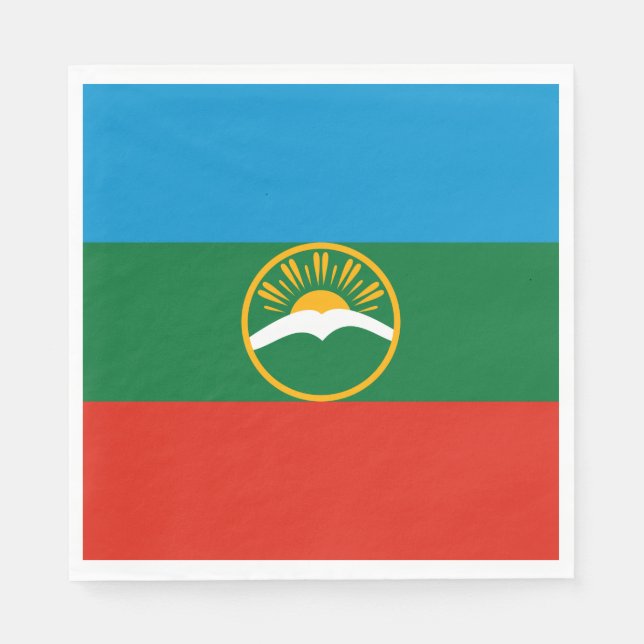 Guardanapo De Papel Bandeira da Karachay-Circássia (Frente)