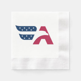 Guardanapo De Papel Bandeira da Letra A da Águia Americana Patriota