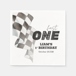Guardanapo De Papel Bandeira de Aniversário do Fast ONE Tema de 1º Ani