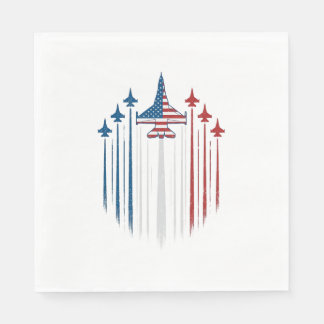 Guardanapo De Papel Bandeira de Avião de Combate Patriota Design Vetor