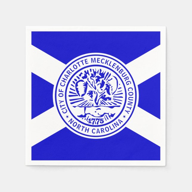Guardanapo De Papel Bandeira de Charlotte, Carolina do Norte (Frente)