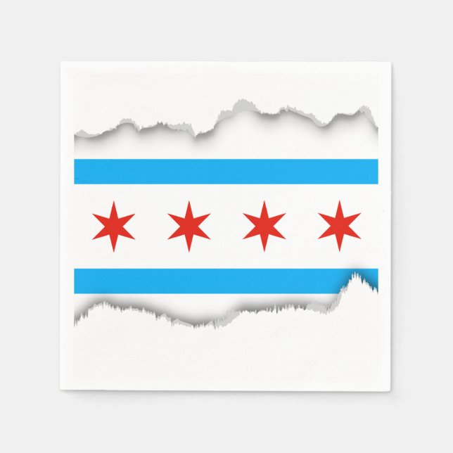 Guardanapo De Papel Bandeira de Chicago tradicional (Frente)