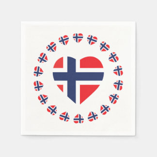 GUARDANAPO DE PAPEL BANDEIRA DE FORMA CARDÍACA DA NORUEGA