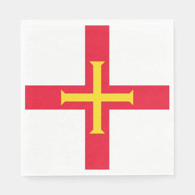 Guardanapo De Papel Bandeira de Guernsey (Frente)