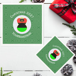 Guardanapo De Papel Bandeira de Natal do Anjo da Diáspora Africana Per