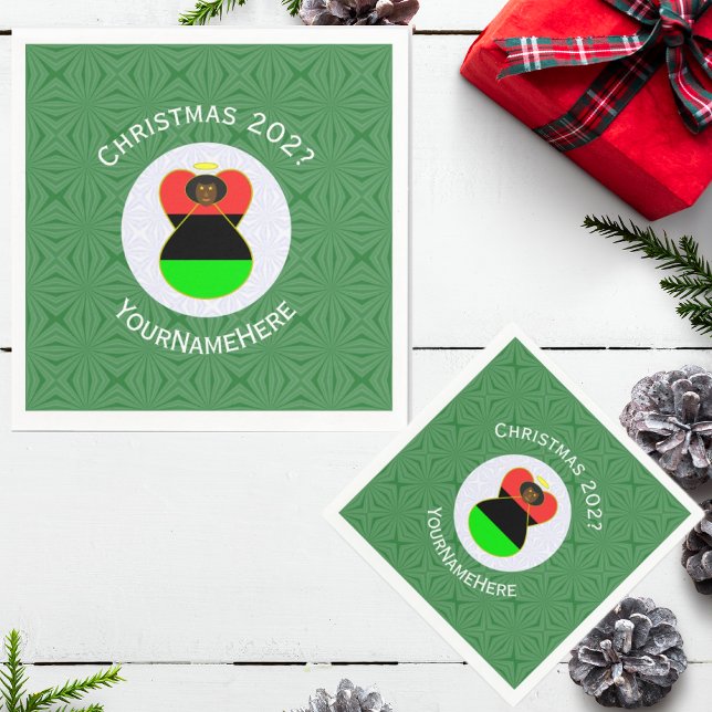 Guardanapo De Papel Bandeira de Natal do Anjo da Diáspora Africana Per (Criador carregado)