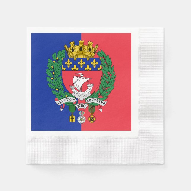 Guardanapo De Papel Bandeira de Paris, França Napkins (Frente)